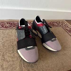 Balenciaga Black and Red Women's Sneakers
